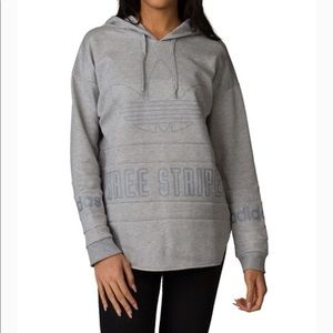 Adidas Three Stripes Hoodie Oversized Sweatshirt